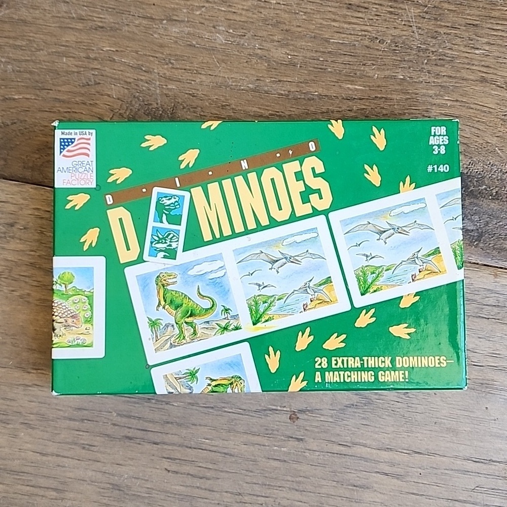Dino dominoes matching game, 28-piece set, ages 3–8